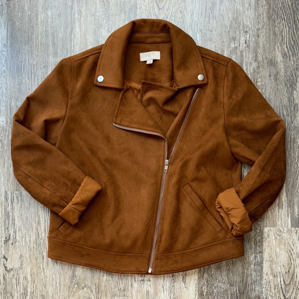 LOFT Rich Brown Suede Jacket